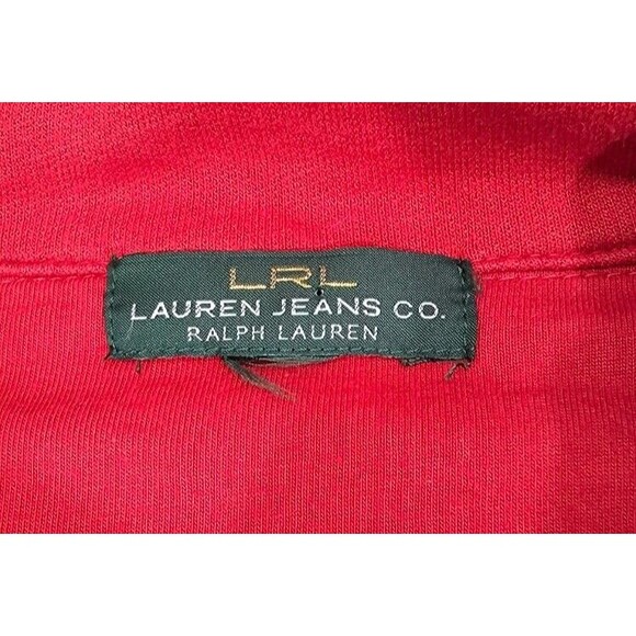 Vtg Ralph Lauren Womens Wrap Cardigan Shawl Collar Buckle French Terry Red Small - Picture 3 of 16